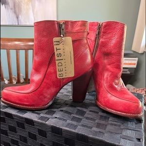 Bed Stu Isla ankle boots (red luxe color) size 11